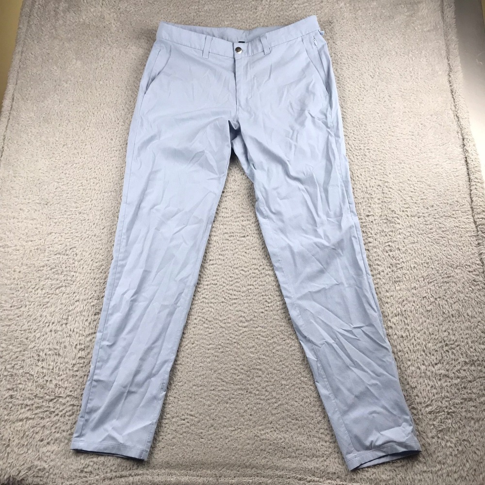 Lululemon Commission Pant Slim Mens 33 (34x32)Blue Ventlight Mesh Golf Trousers